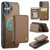 iPhone 17 JEEHOOD J05 Business Magnetic Style RFID Leather Phone Case - Brown