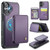 iPhone 17 JEEHOOD J05 Business Magnetic Style RFID Leather Phone Case - Purple