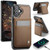 iPhone 17 JEEHOOD J06 British Style RFID MagSafe Card Bag PU Phone Case - Brown