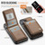 iPhone 17 JEEHOOD J06 British Style RFID MagSafe Card Bag PU Phone Case - Brown