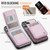 iPhone 17 JEEHOOD J06 British Style RFID MagSafe Card Bag PU Phone Case - Pink