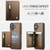 iPhone 17 JEEHOOD J12 Exquisite RFID MagSafe Zipper Card Bag Phone Case - Brown