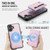 iPhone 17 JEEHOOD J12 Exquisite RFID MagSafe Zipper Card Bag Phone Case - Pink