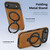 iPhone 17 Knight Shield 360 Rotation Holder MagSafe RFID Leather Phone Case - Brown