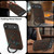 iPhone 17 Knight Shield 360 Rotation Holder MagSafe RFID Leather Phone Case - Coffee