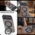 iPhone 17 Knight Shield 360 Rotation Holder MagSafe RFID Leather Phone Case - Grey
