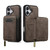 iPhone 17 LC.IMEEKE L6 Series Zipper Card Bag MagSafe Magnetic Phone Case - Coffee