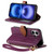 iPhone 17 Leaf Buckle Zipper Wallet Leather Phone Case with Strap - Purple