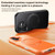 iPhone 17 Leather Texture 360 Degrees Rotating Magnetic Holder Phone Case - Orange