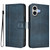 iPhone 17 Line Splicing Buckle Retro Leather Phone Case - Dark Blue