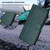 iPhone 17 Line Splicing Buckle Retro Leather Phone Case - Dark Green