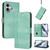 iPhone 17 Line Splicing Buckle Retro Leather Phone Case - Mint Green
