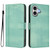 iPhone 17 Line Splicing Buckle Retro Leather Phone Case - Mint Green
