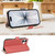 iPhone 17 Litchi Texture Wallet Mirror Leather Phone Case - Red