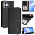 iPhone 17 Litter Panda Embossing RFID Leather Phone Case with Lanyard - Black