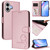 iPhone 17 Litter Panda Embossing RFID Leather Phone Case with Lanyard - Pink