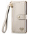 iPhone 17 Love Zipper Lanyard Leather Phone Case - Gray