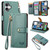 iPhone 17 Love Zipper Lanyard Leather Phone Case - Green