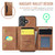 iPhone 17 MAGKING K2 Series MagSafe RFID Card Bag Detachable Phone Case - Brown