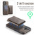 iPhone 17 MAGKING K2 Series MagSafe RFID Card Bag Detachable Phone Case - Coffee