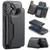 iPhone 17 MAGKING K3 Series MagSafe RFID Card Bag Detachable Phone Case - Black