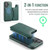 iPhone 17 MAGKING K3 Series MagSafe RFID Card Bag Detachable Phone Case - Green