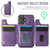 iPhone 17 MAGKING K3 Series MagSafe RFID Card Bag Detachable Phone Case - Purple
