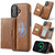 iPhone 17 MAGKING K4 Series MagSafe RFID Tri-fold Card Bag Detachable Phone Case - Brown