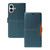iPhone 17 Magnetic Buckle Card Slot Leather Phone Case - Cyan