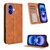 iPhone 17 Magnetic Buckle Retro Texture Leather Phone Case - Brown