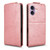iPhone 17 Magnetic Vertical Flip Leather Phone Case with Buckle - Rose Gold