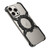 iPhone 17 Mechanical Gear MagSafe Holder Borderless Metal Phone Case - Black