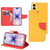 iPhone 17 Mercury Contrast Color Splicing Leather Phone Case - Yellow