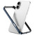 iPhone 17 Metal Hybrid Silicone Four-Corner Shockproof Cooling Phone Frame Case - Black vinyl + Blue
