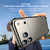 iPhone 17 Metal Hybrid Silicone Four-Corner Shockproof Cooling Phone Frame Case - Black vinyl + Blue