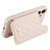 iPhone 17 Mirror Rhombic Texture Metal Bow-knot Vegan Leather Card Bag Phone Case - Beige