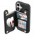 iPhone 17 Mirror Rhombic Texture Metal Bow-knot Vegan Leather Card Bag Phone Case - Black