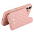 iPhone 17 Mirror Rhombic Texture Metal Bow-knot Vegan Leather Card Bag Phone Case - Pink