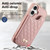 iPhone 17 Mirror Rhombic Texture Metal Bow-knot Vegan Leather Card Bag Phone Case - Pink