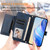 iPhone 17 Multi-Card Slots Zipper Wallet Leather Phone Case - Blue