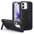 iPhone 17 Multi-function Holder MagSafe PU Phone Case - Black