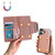 iPhone 17 Multifunctional 7-Cards Wallet Leather Phone Case - Rose Gold