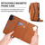 iPhone 17 Multifunctional Wallet Detachable Leather Phone Case with Lanyard - Brown
