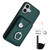 iPhone 17 Organ Card Bag Ring Holder PU Phone Case with Lanyard - Green