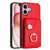 iPhone 17 Organ Card Bag Ring Holder PU Phone Case with Lanyard - Red