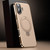 iPhone 17 Plain Leather MagSafe Holder Phone Case - Gold