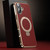 iPhone 17 Plain Leather MagSafe Holder Phone Case - Red