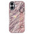 iPhone 17 Plating Ripples Texture Wristband Holder TPU Phone Case with Lens Film - Pink