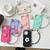iPhone 17 Plush Flower Wavy TPU Phone Case with Lanyard - White