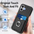 iPhone 17 R20 Crossbody Rope Ring Card Holder Phone Case - Black